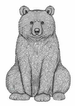 熊の模様画（大人向け）