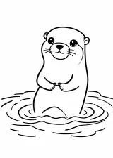 カワウソの塗り絵