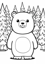 森のくまの塗り絵