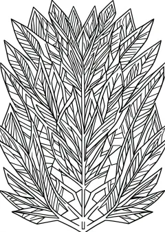 麻の葉文様の塗り絵