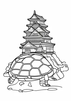 亀山城の塗り絵