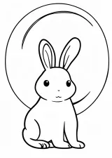 お月見うさぎの塗り絵