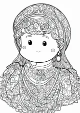 真珠の耳飾りの少女の塗り絵