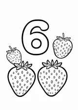 すうじ「6」の塗り絵