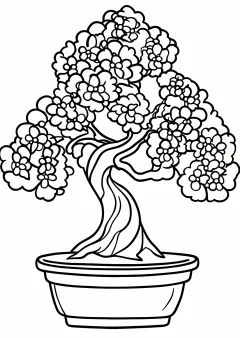 盆栽の塗り絵