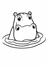 カバの塗り絵