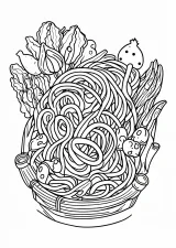 流しそうめんの塗り絵
