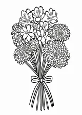 敬老の日の花束（りんどう・小菊）