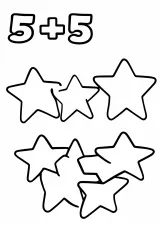 かずあわせ「5+5」の塗り絵