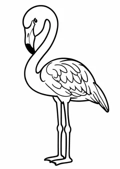 フラミンゴの塗り絵