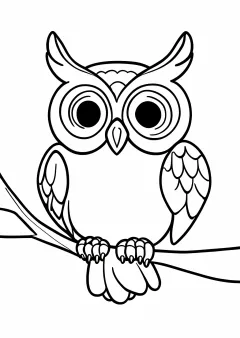 みみずくの塗り絵