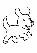 走っている犬の塗り絵