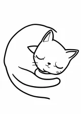 眠っている猫の塗り絵