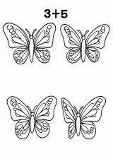 かずあわせ「3+5」の塗り絵
