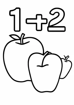 かずあわせ「1+2」の塗り絵