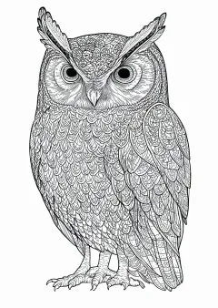 ふくろうの模様画（大人向け）