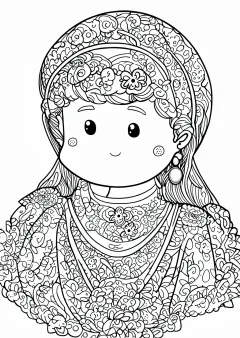 真珠の耳飾りの少女の塗り絵