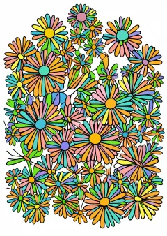 コスモスの塗り絵（見本）