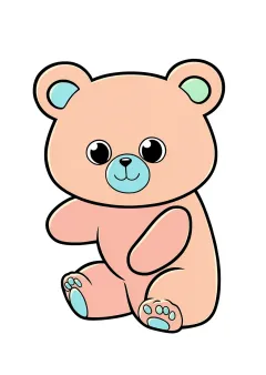 熊の赤ちゃんの塗り絵（見本）