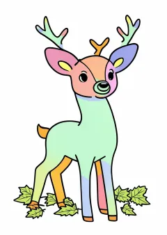 しかの塗り絵（見本）