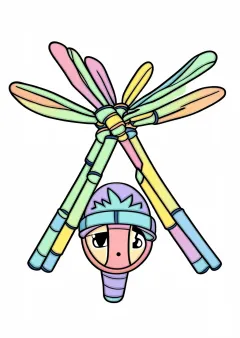 竹とんぼの塗り絵（見本）