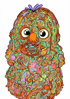 ベーコン風の塗り絵（見本）