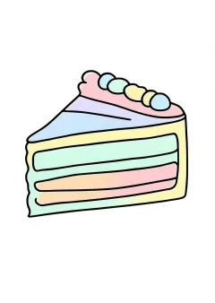 数字ぬりえ・ケーキ（脳トレ）（見本）