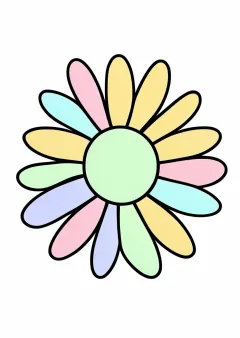 紫苑の花の塗り絵（見本）