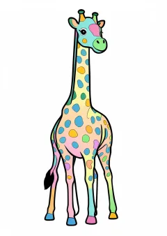 キリンの塗り絵（見本）