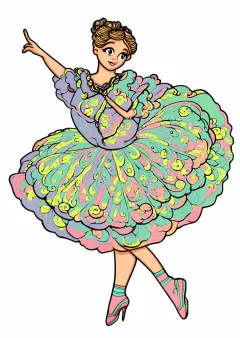 ドガ風の塗り絵（見本）