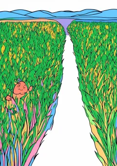 田んぼの塗り絵（見本）
