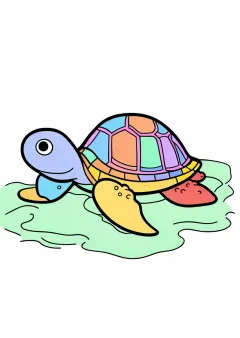 かめの塗り絵（見本）
