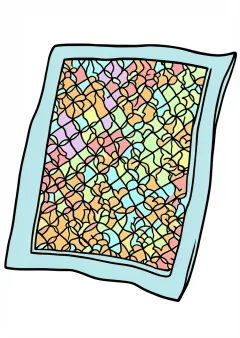 手ぬぐいの塗り絵（見本）