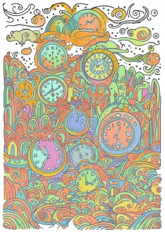 ダリ風の塗り絵（見本）