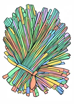 わらしべの塗り絵（見本）