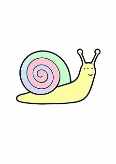 数字ぬりえ・かたつむり（脳トレ）（見本）
