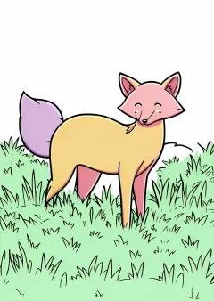 きつねの塗り絵（見本）