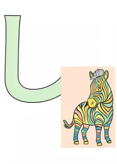 ひらがな「し」の塗り絵（見本）