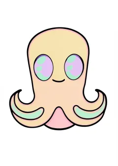 いかの塗り絵（見本）
